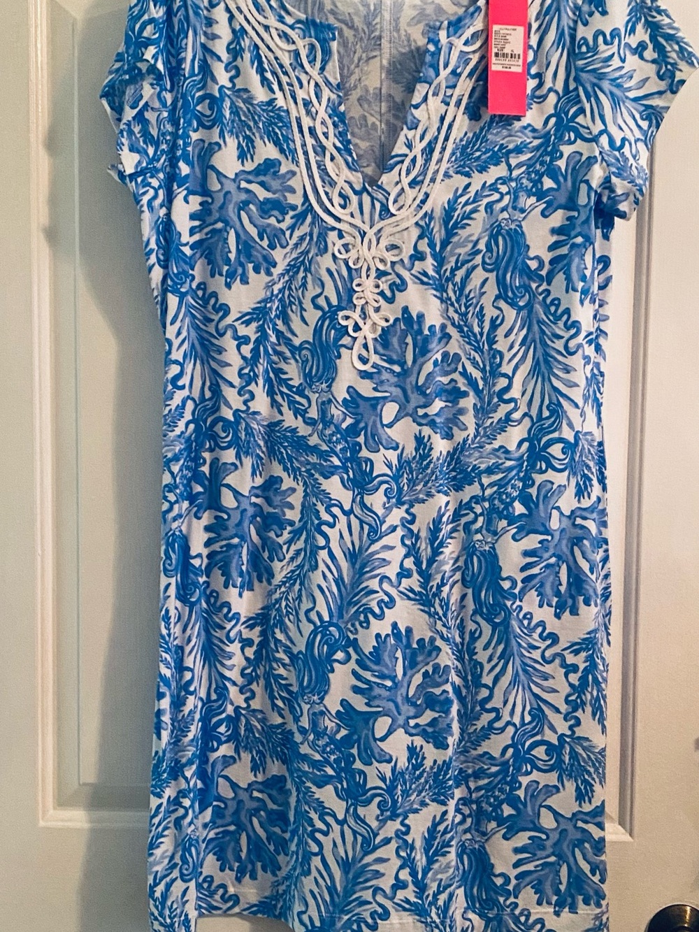 Lilly Pulitzer Aqua & White Print Dress BNWT
